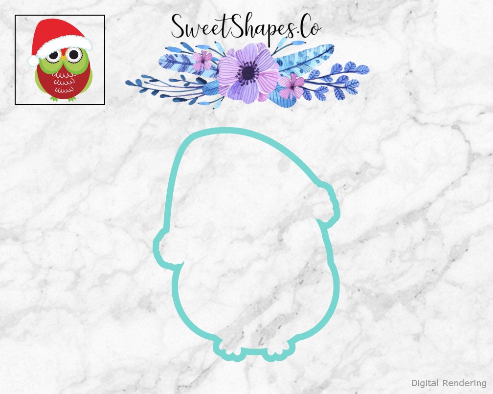 Winter Owl with Santa Hat Cookie Cutter