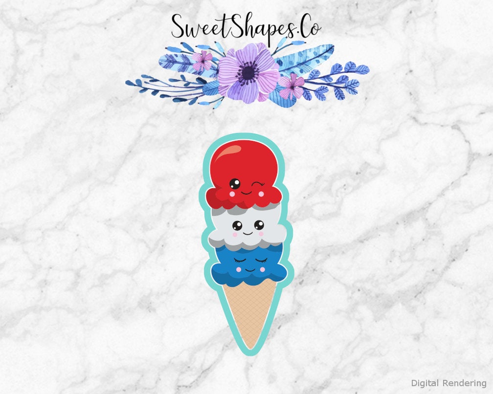 Triple Scoop Ice Cream Come Cookie Cutter