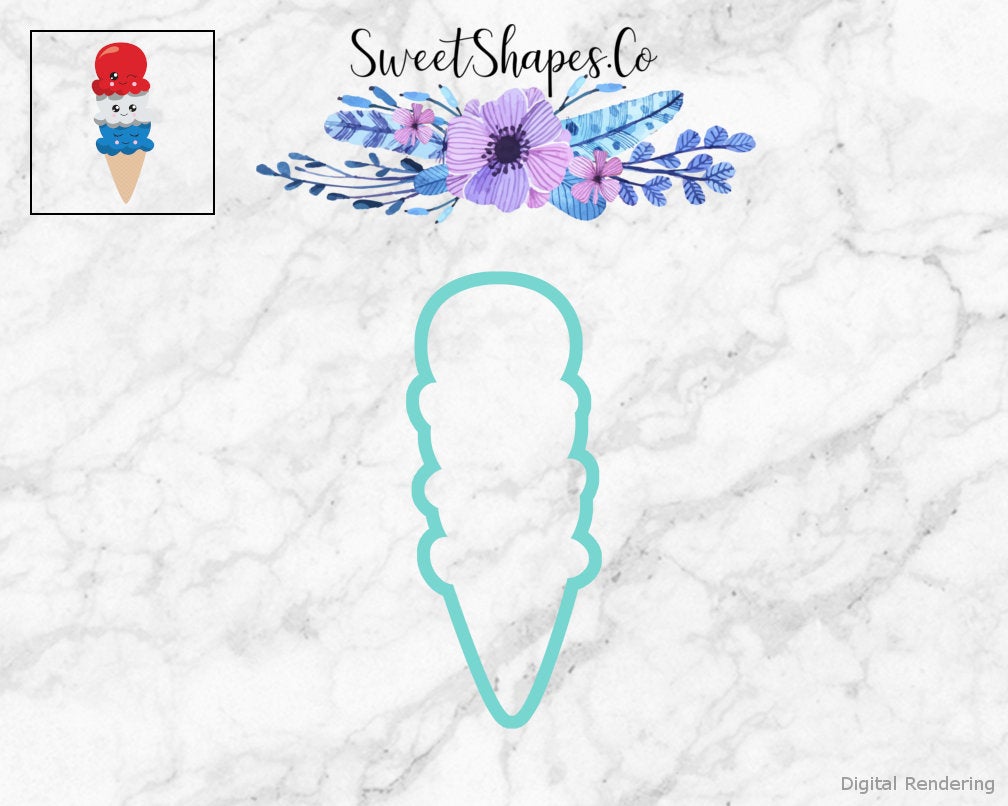 Triple Scoop Ice Cream Come Cookie Cutter